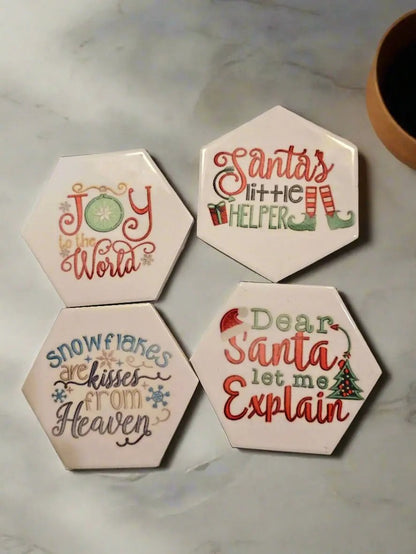 Holiday 4-inch Octagon Coasters Dis An Dat Tumbler Store