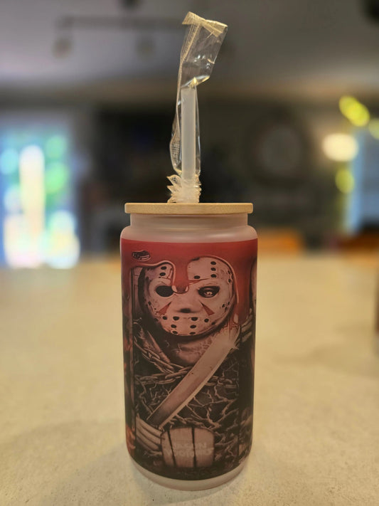 Horror Figures 16oz Frosted Glass Tumbler DisAnDat