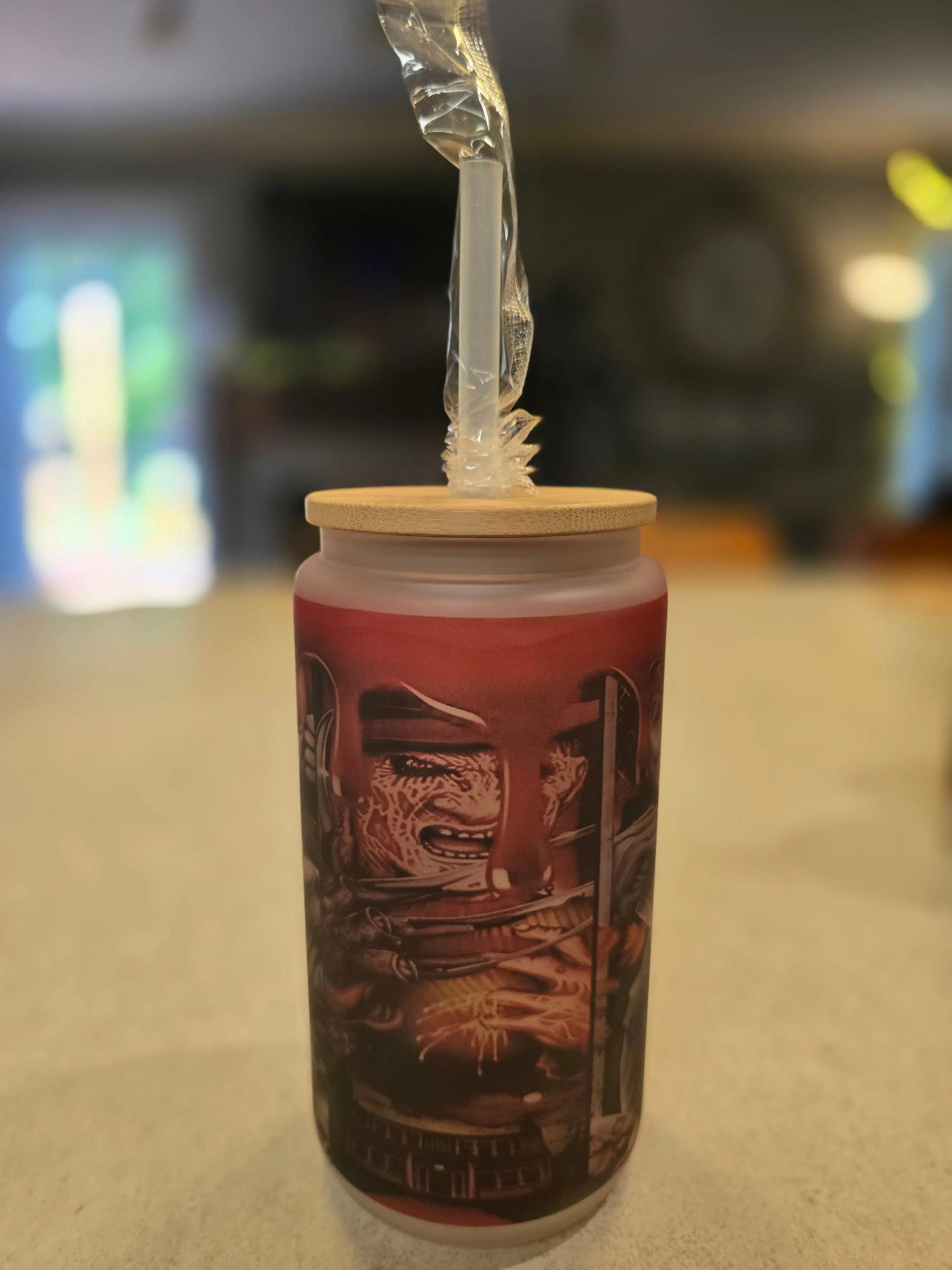 Horror Figures 16oz Frosted Glass Tumbler DisAnDat