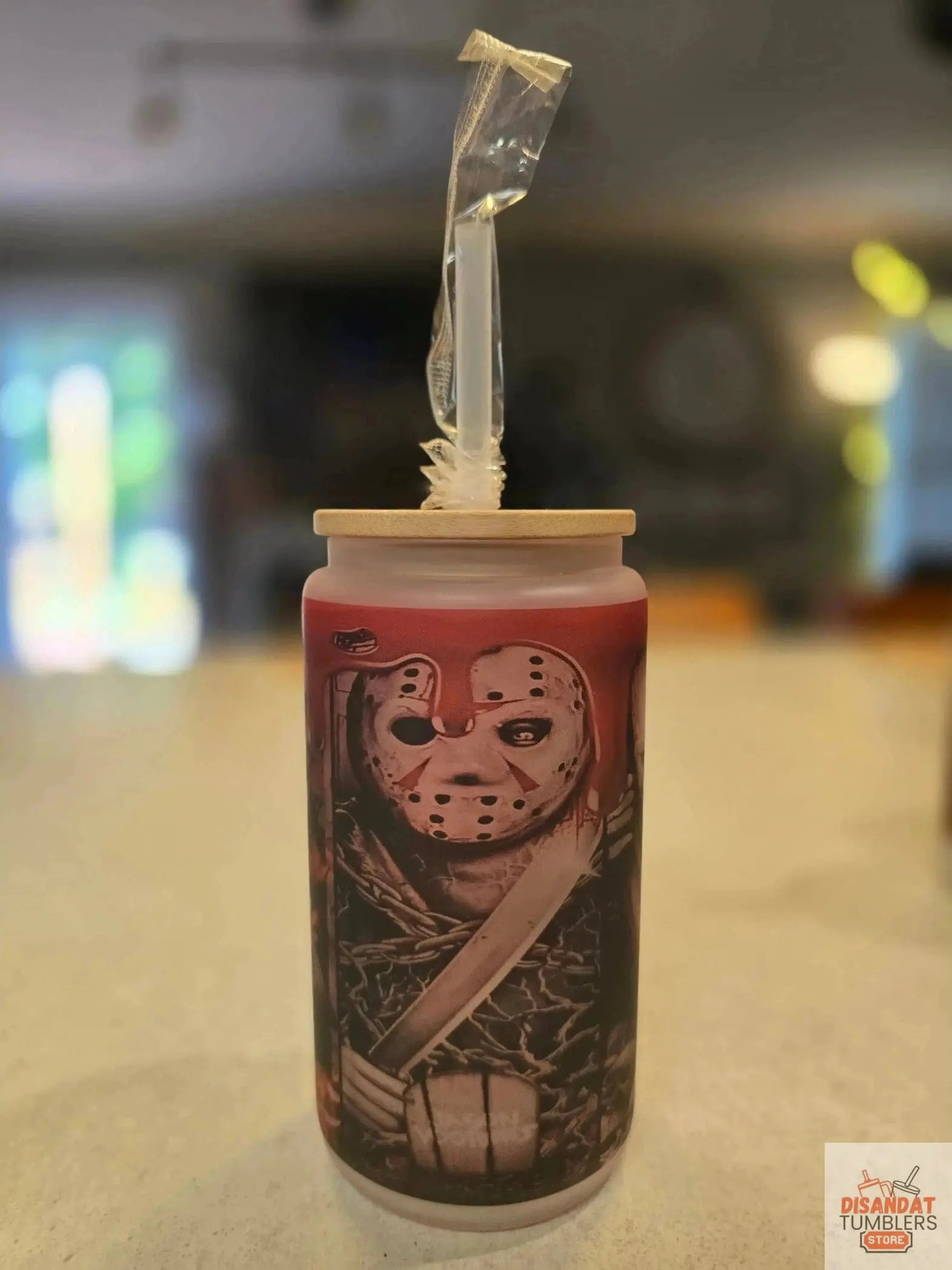 Horror Figures 16oz Frosted Glass Tumbler DisAnDat