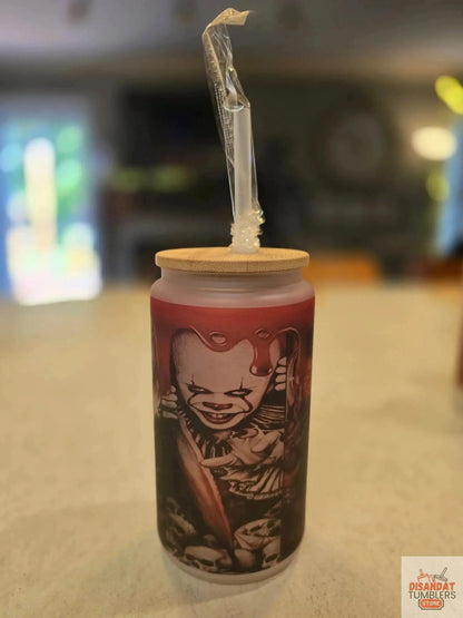 Horror Figures 16oz Frosted Glass Tumbler DisAnDat