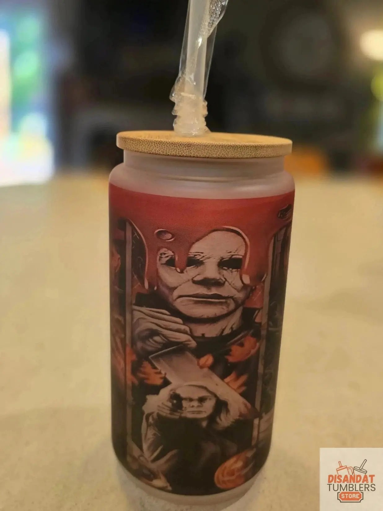 Horror Figures 16oz Frosted Glass Tumbler DisAnDat