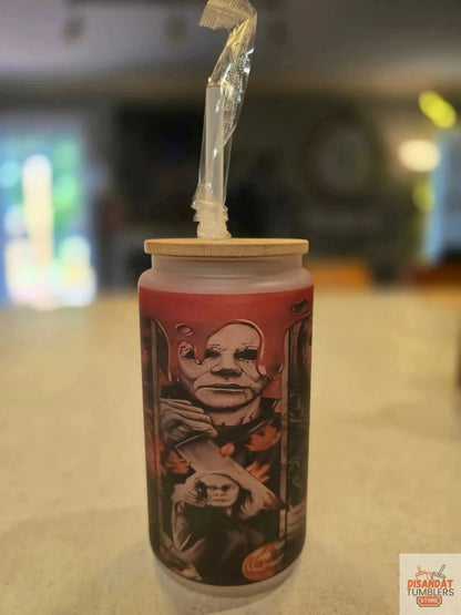 Horror Figures 16oz Frosted Glass Tumbler DisAnDat