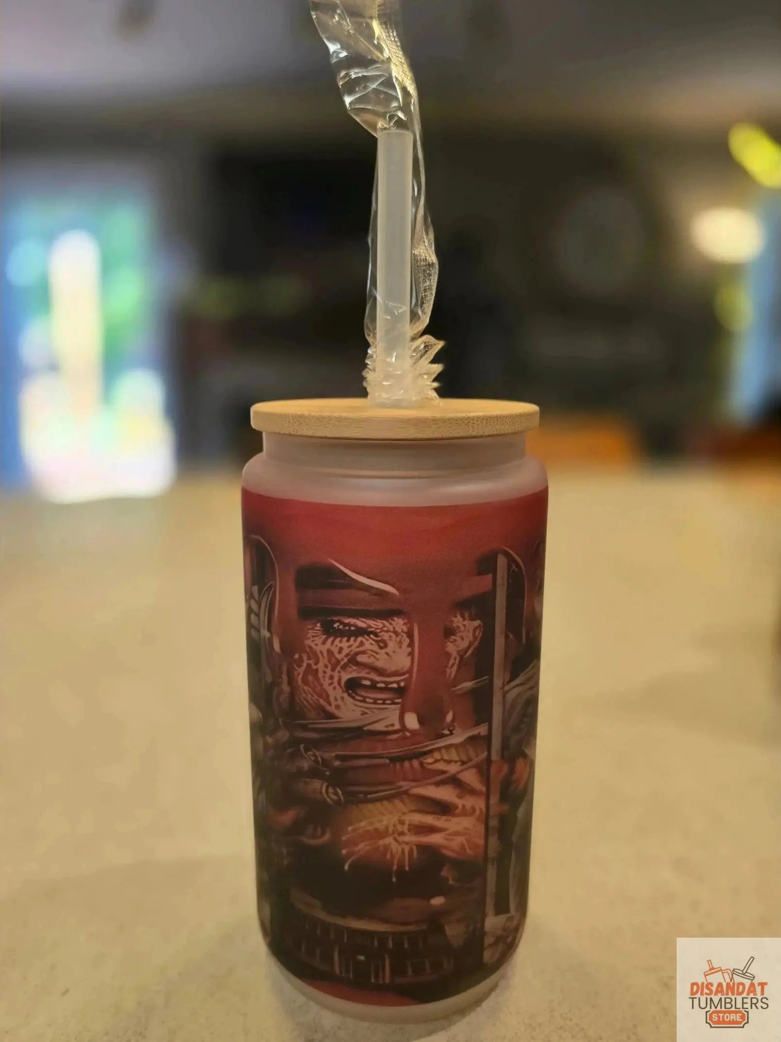 Horror Figures 16oz Frosted Glass Tumbler DisAnDat
