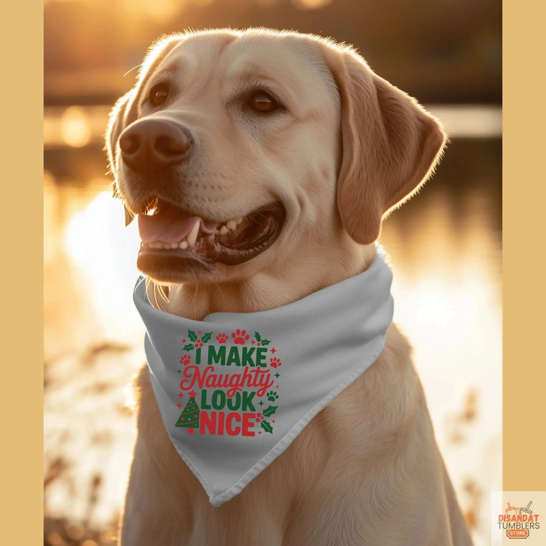 I make naughty look nice, Large Pet Bandana Dis An Dat Tumbler Store