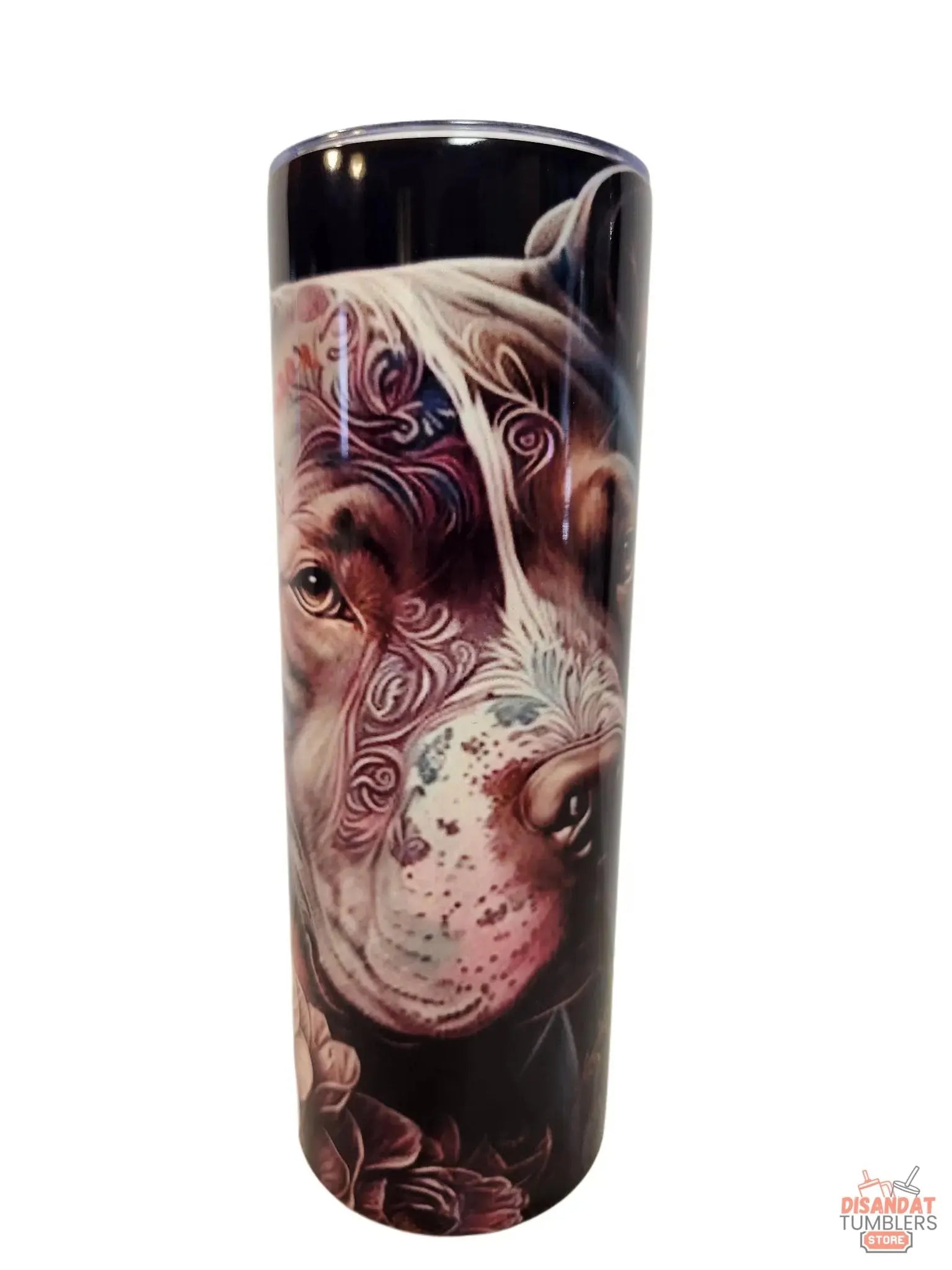 Ink &amp; Roses Pitbull Tumbler - Dis An Dat Tumbler Store