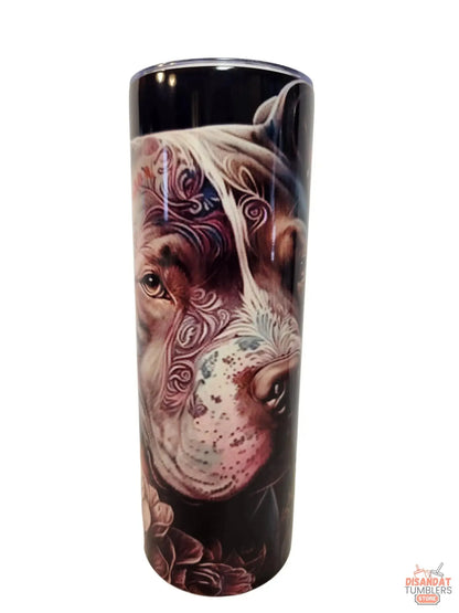 Ink &amp; Roses Pitbull Tumbler - Dis An Dat Tumbler Store