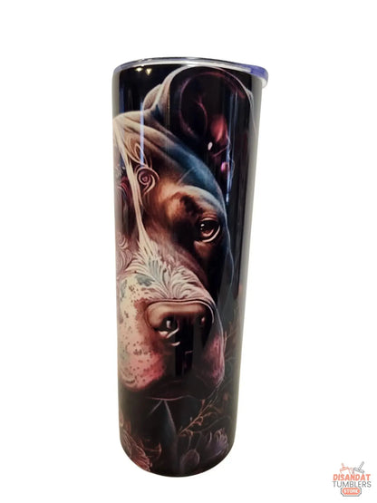 Ink &amp; Roses Pitbull Tumbler - Dis An Dat Tumbler Store