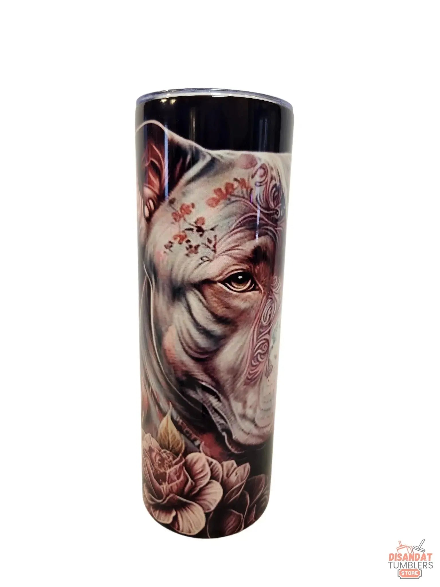 Ink &amp; Roses Pitbull Tumbler - Dis An Dat Tumbler Store