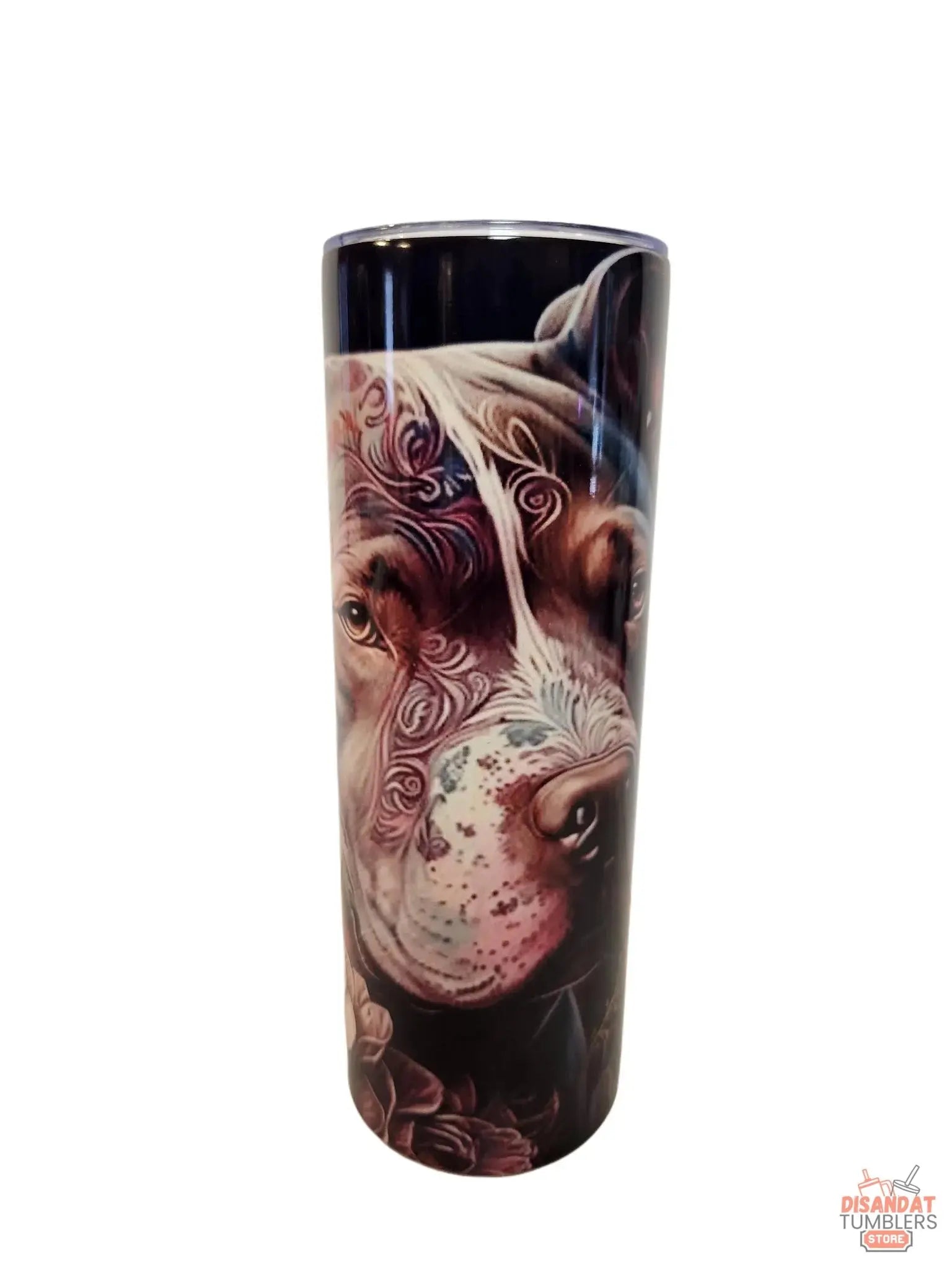 Ink &amp; Roses Pitbull Tumbler - Dis An Dat Tumbler Store