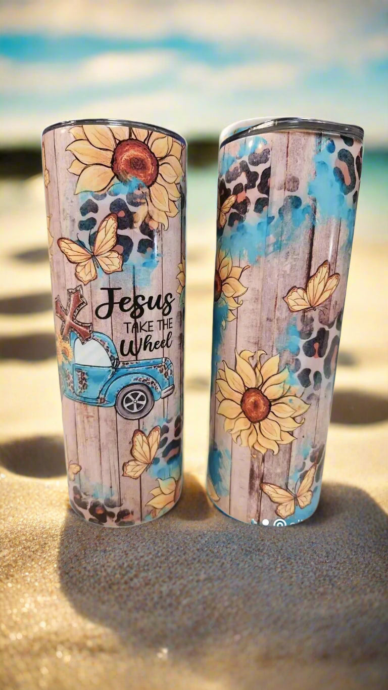 Jesus Take the wheel 20oz Tumblers - Image #1