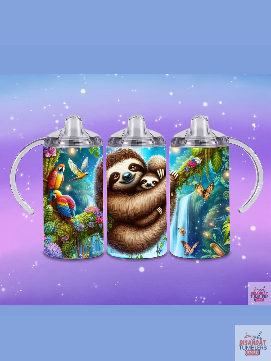 Kids Sloth and Baby 12oz Thermal Tumbler - Dis An Dat Tumbler Store