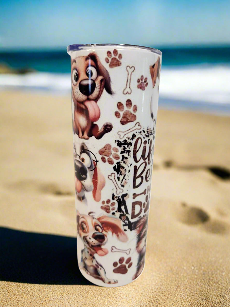 Life is better with dogs 20oz Tumblers - Image #2