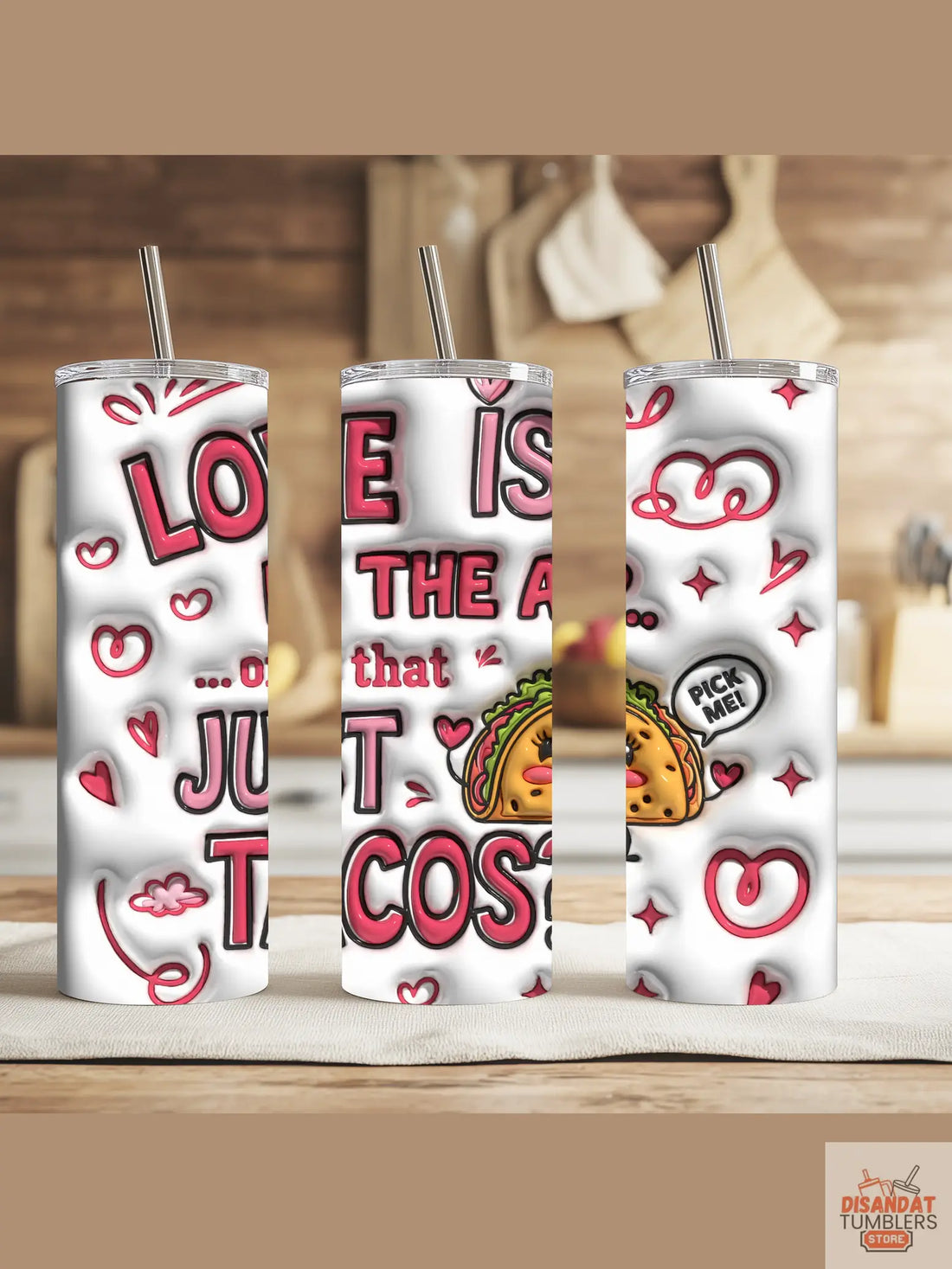 Love or Tacos 20oz Tumbler - Dis An Dat Tumbler Store