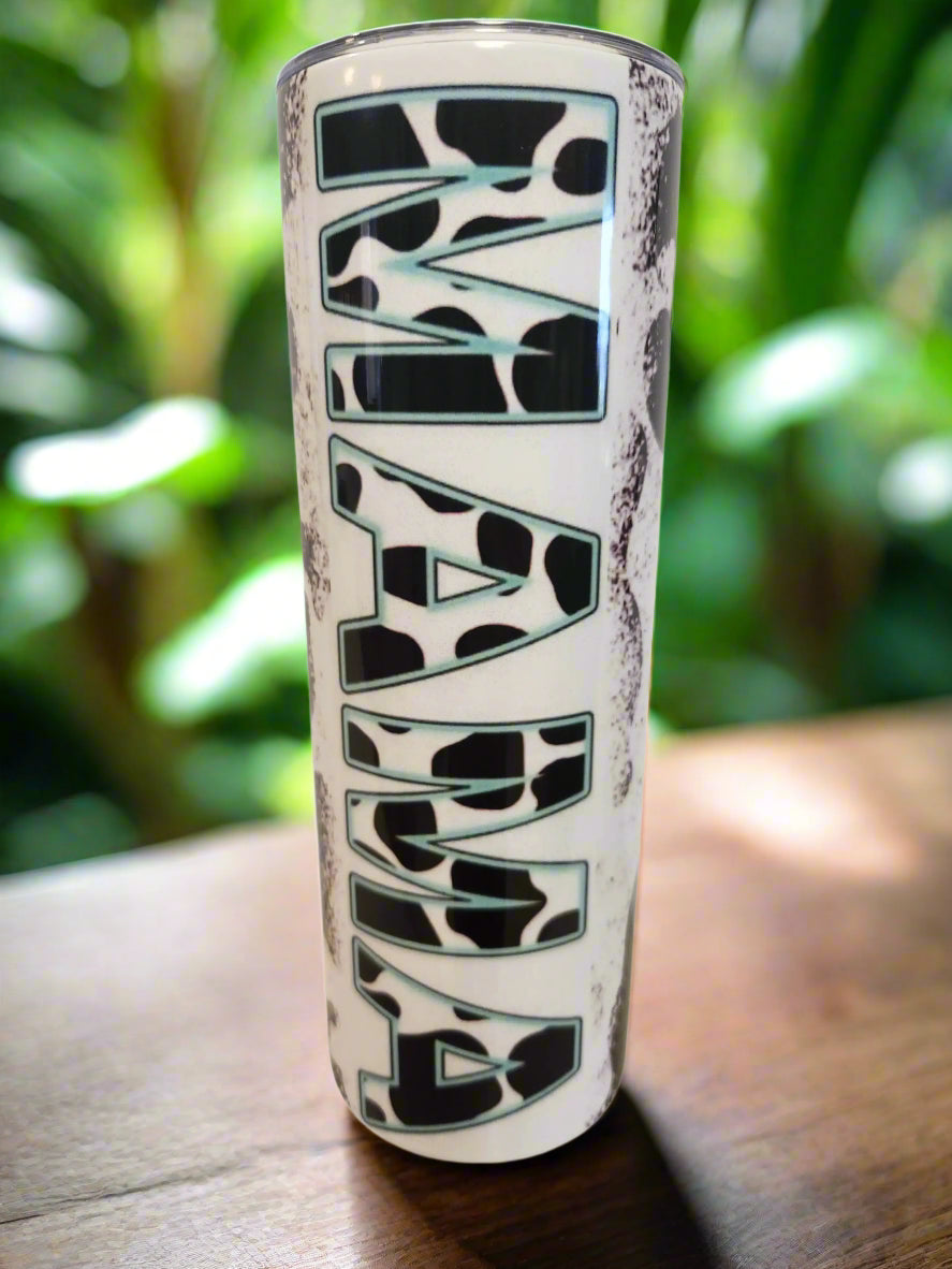 Custom Mama Cow print 20oz Tumbler - Image #1