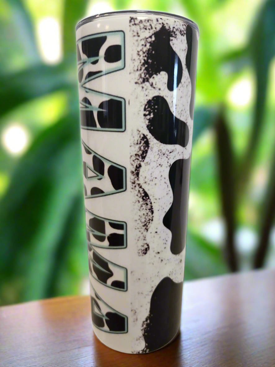 Custom Mama Cow print 20oz Tumbler - Image #3