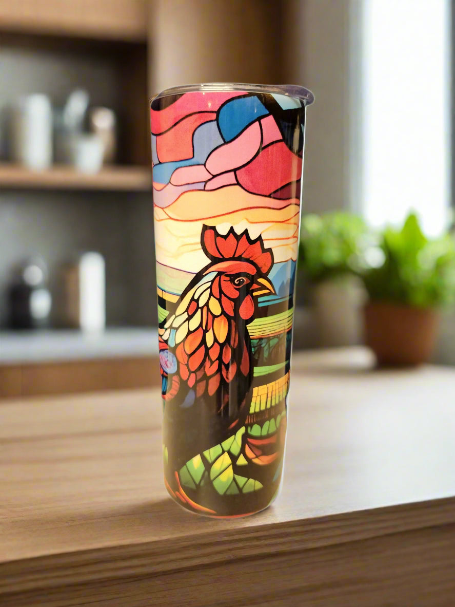 New Custom 20oz Rooster Tumbler A Little Dis An Dat