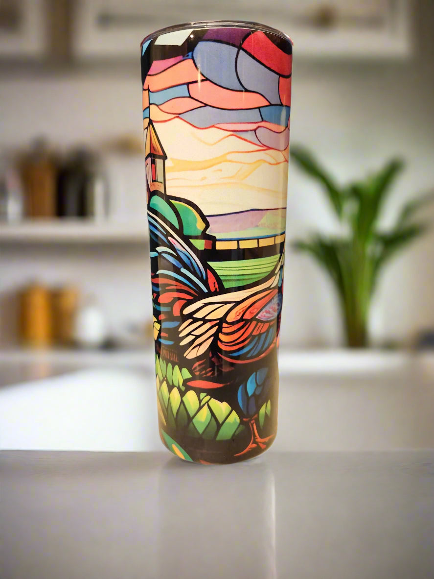 New Custom 20oz Rooster Tumbler A Little Dis An Dat
