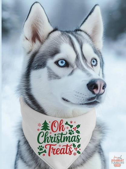 Oh Christmas Treats, Large Breed Pet Bandana by Dis An Dat Tumbler Store