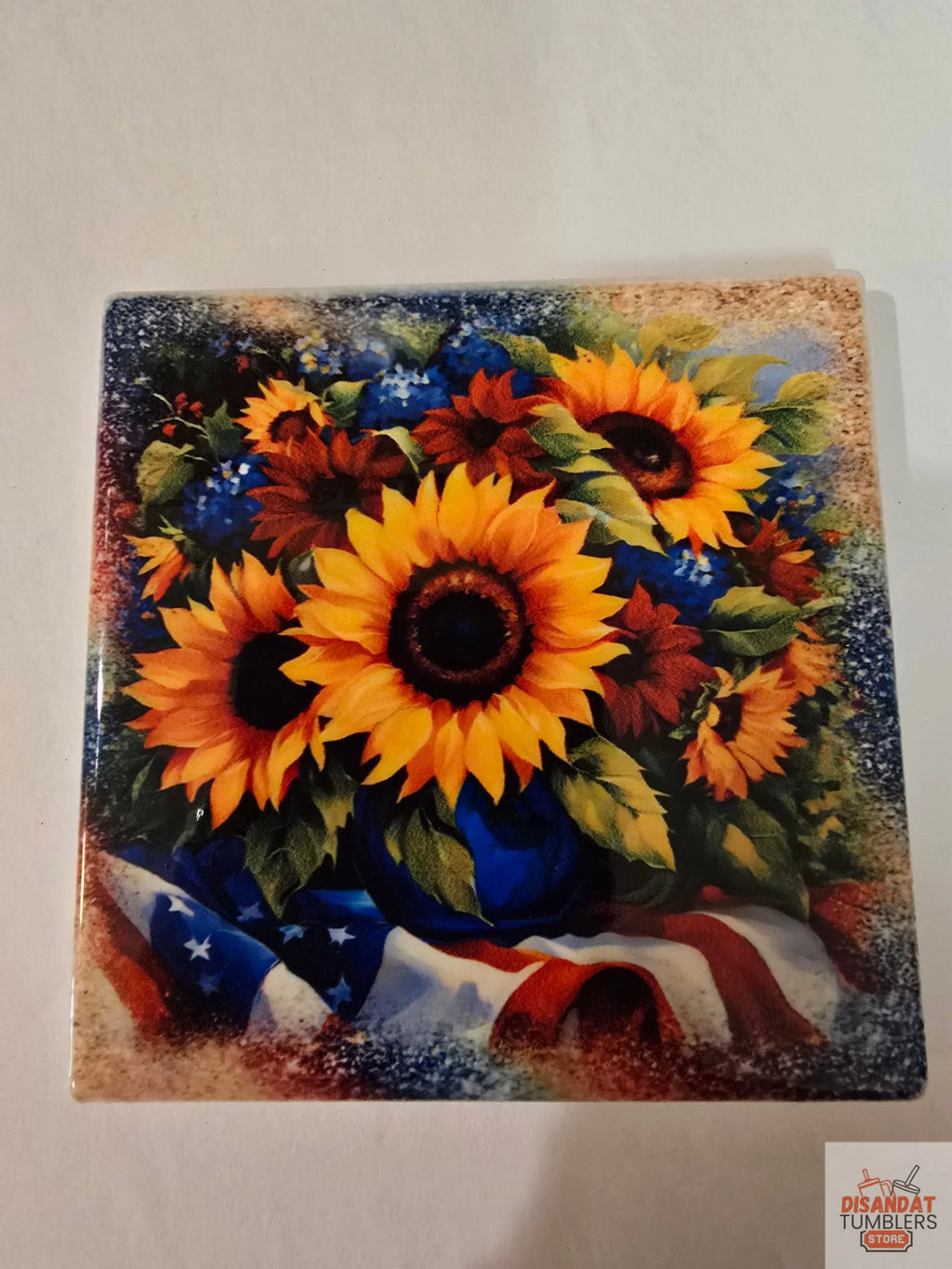 Patriotic Sunflowers 🌻 4-inch Coasters - Dis An Dat Tumbler Store