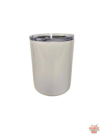 Personalized 10oz coffee tumbler white with clear lid custom design blank base