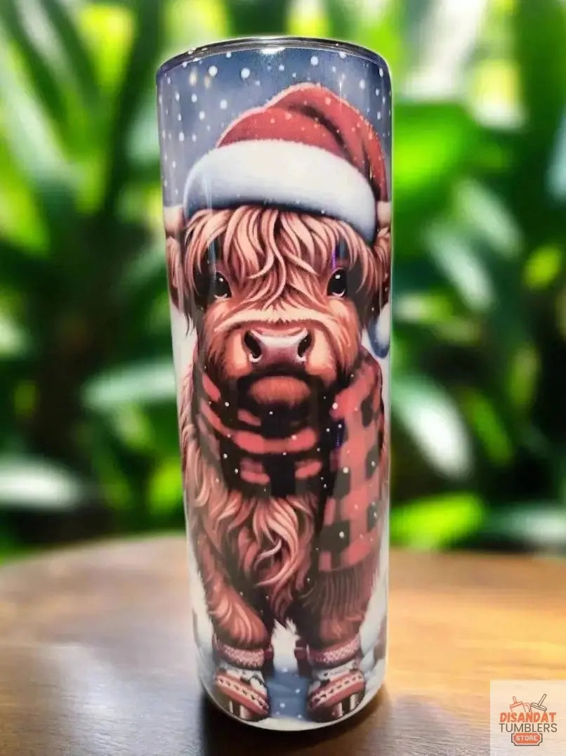 Pretty Christmas Heifer 20oz Tumbler Dis An Dat Tumbler Store