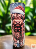 Pretty Christmas Heifer 20oz Tumbler Dis An Dat Tumbler Store