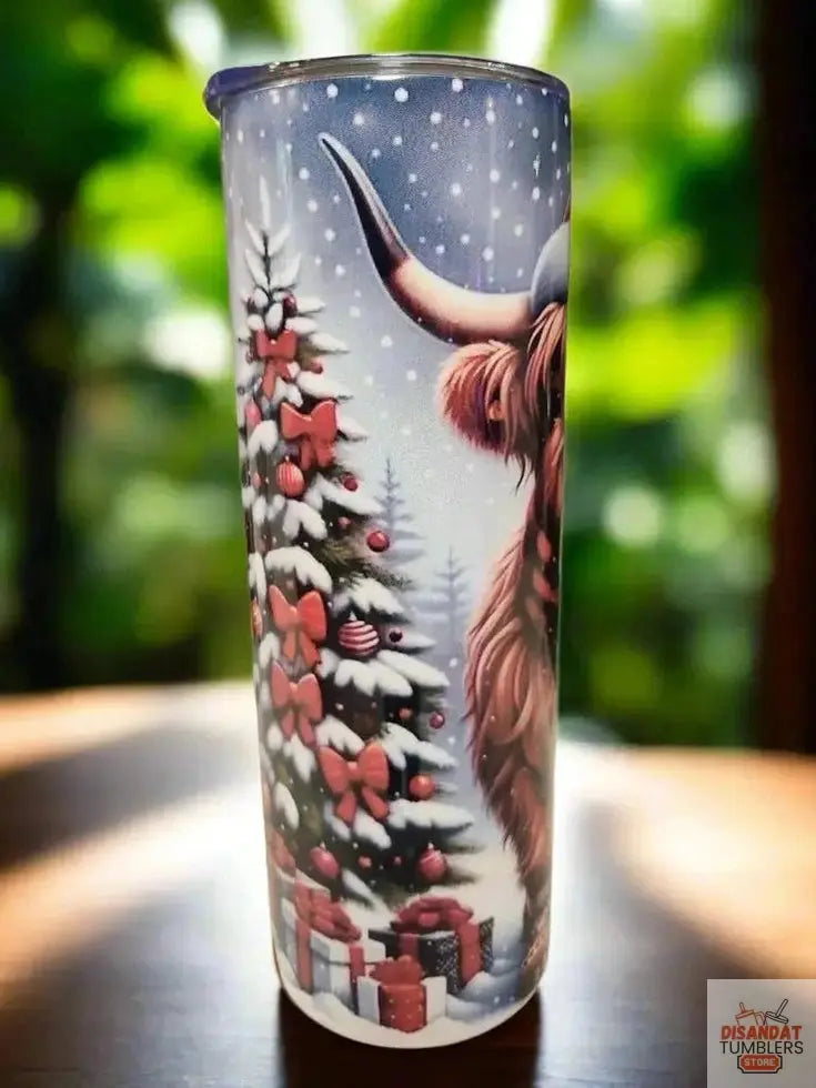 Pretty Christmas Heifer 20oz Tumbler Dis An Dat Tumbler Store