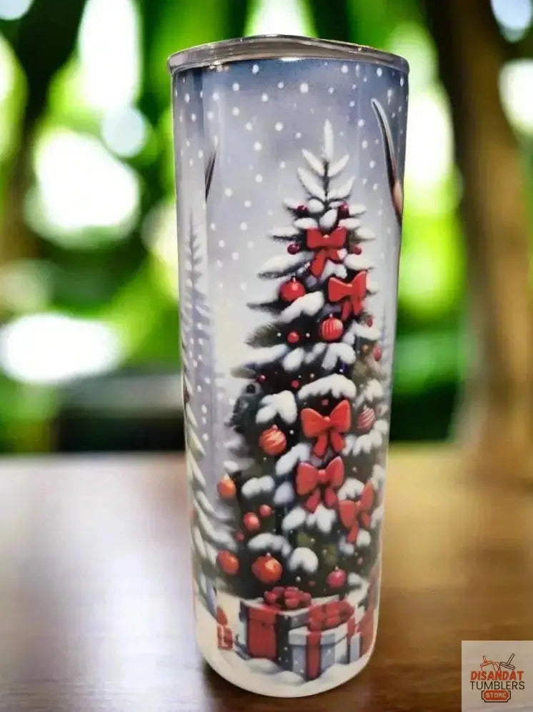 Pretty Christmas Heifer 20oz Tumbler Dis An Dat Tumbler Store