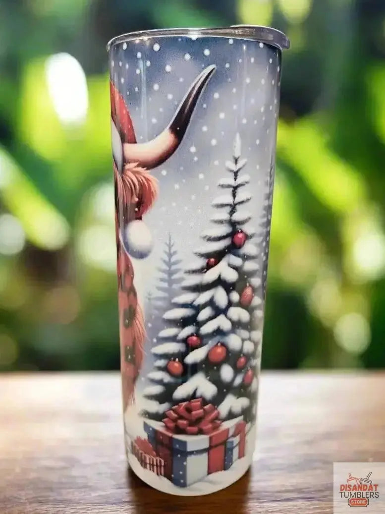Pretty Christmas Heifer 20oz Tumbler Dis An Dat Tumbler Store