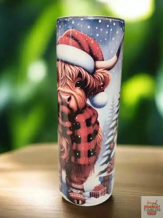 Pretty Christmas Heifer 20oz Tumbler Dis An Dat Tumbler Store