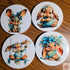 Pretty in blue Bunny 3 inch round Table Coasters - Dis An Dat Tumbler Store