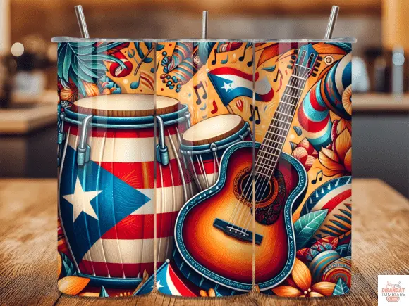 Puerto Rico Flag 20/30 oz Tumbler - Dis An Dat Tumbler Store