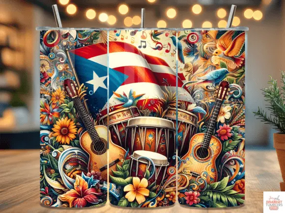 Puerto Rico Flag 20/30 oz Tumbler Dis An Dat Tumbler Store