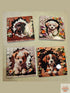 Puppy 4-inch Coasters featuring cute puppy designs surrounded by flowers, perfect for dog lovers.