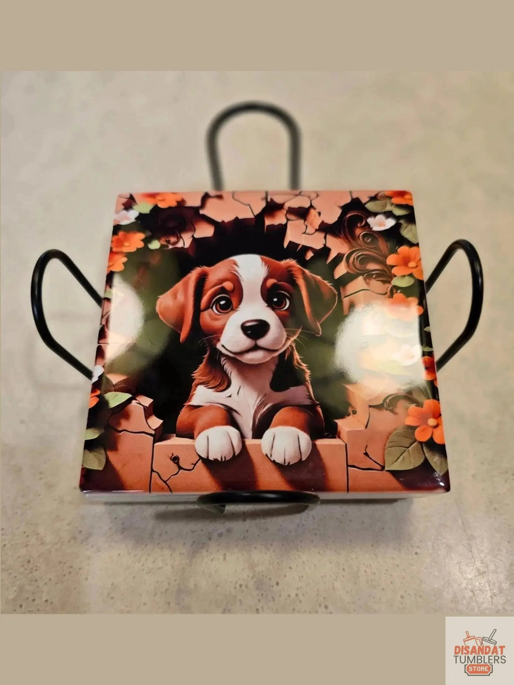Puppy 4 inch Coasters - Dis An Dat Tumbler Store