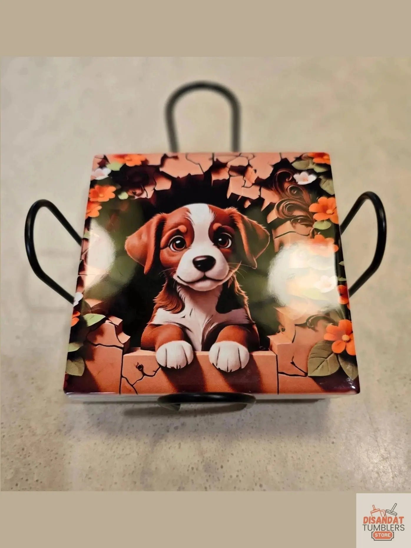 Puppy 4 inch Coasters - Dis An Dat Tumbler Store