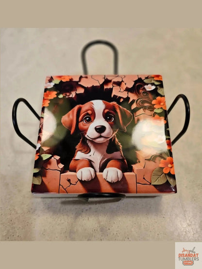 Puppy 4 inch Coasters - Dis An Dat Tumbler Store