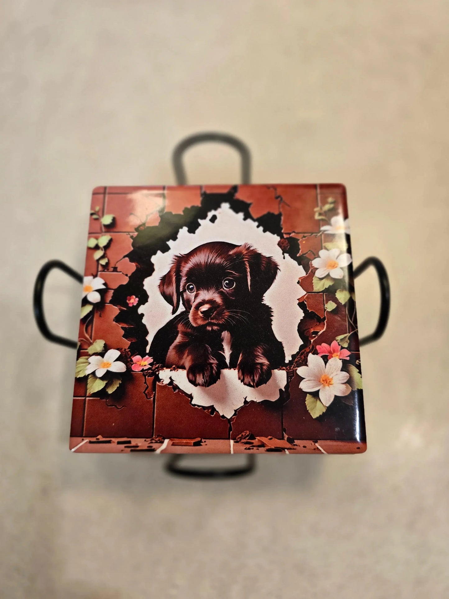 Puppy 4 inch Coasters - Dis An Dat Tumbler Store