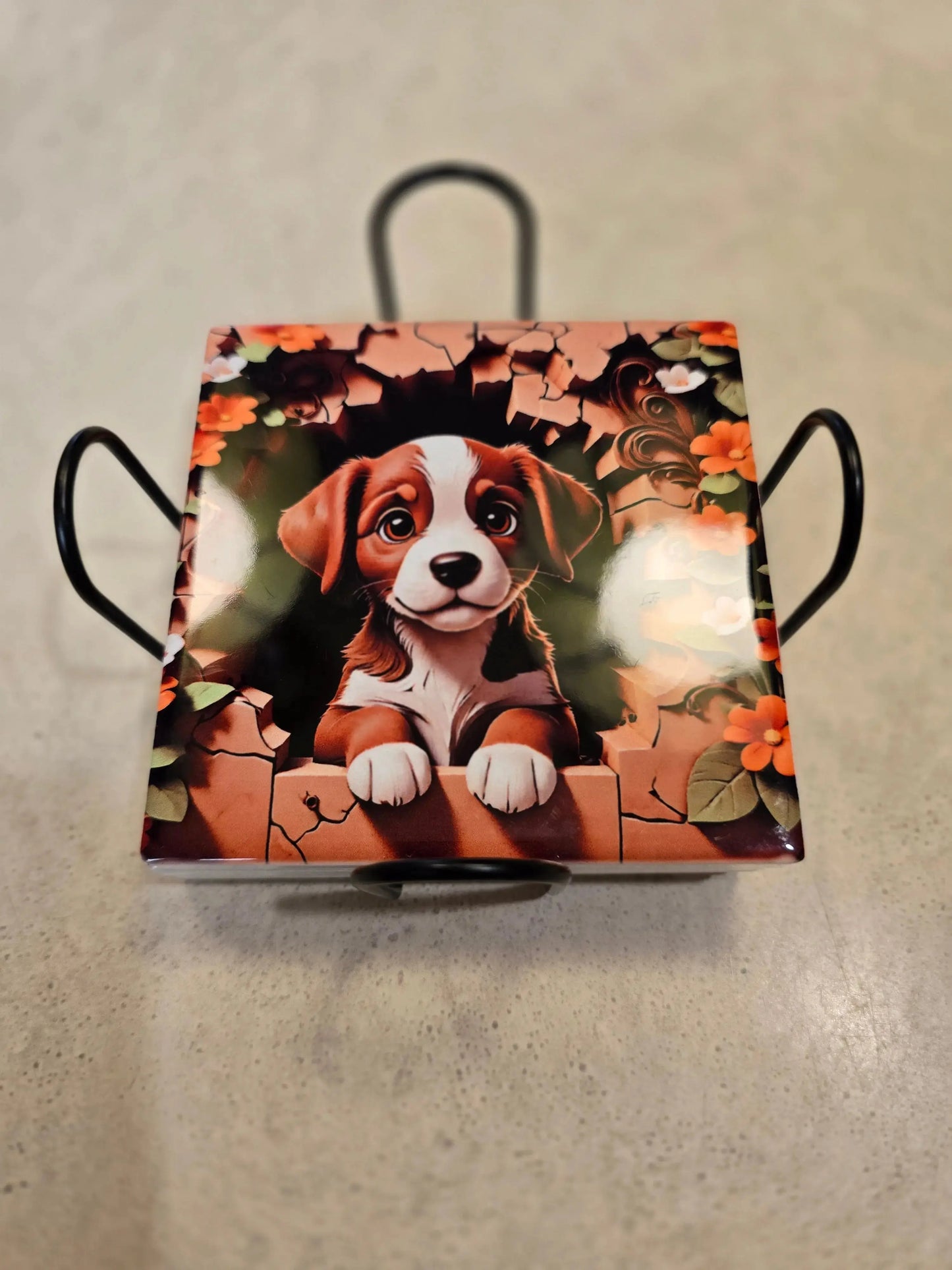 Puppy 4 inch Coasters - Dis An Dat Tumbler Store