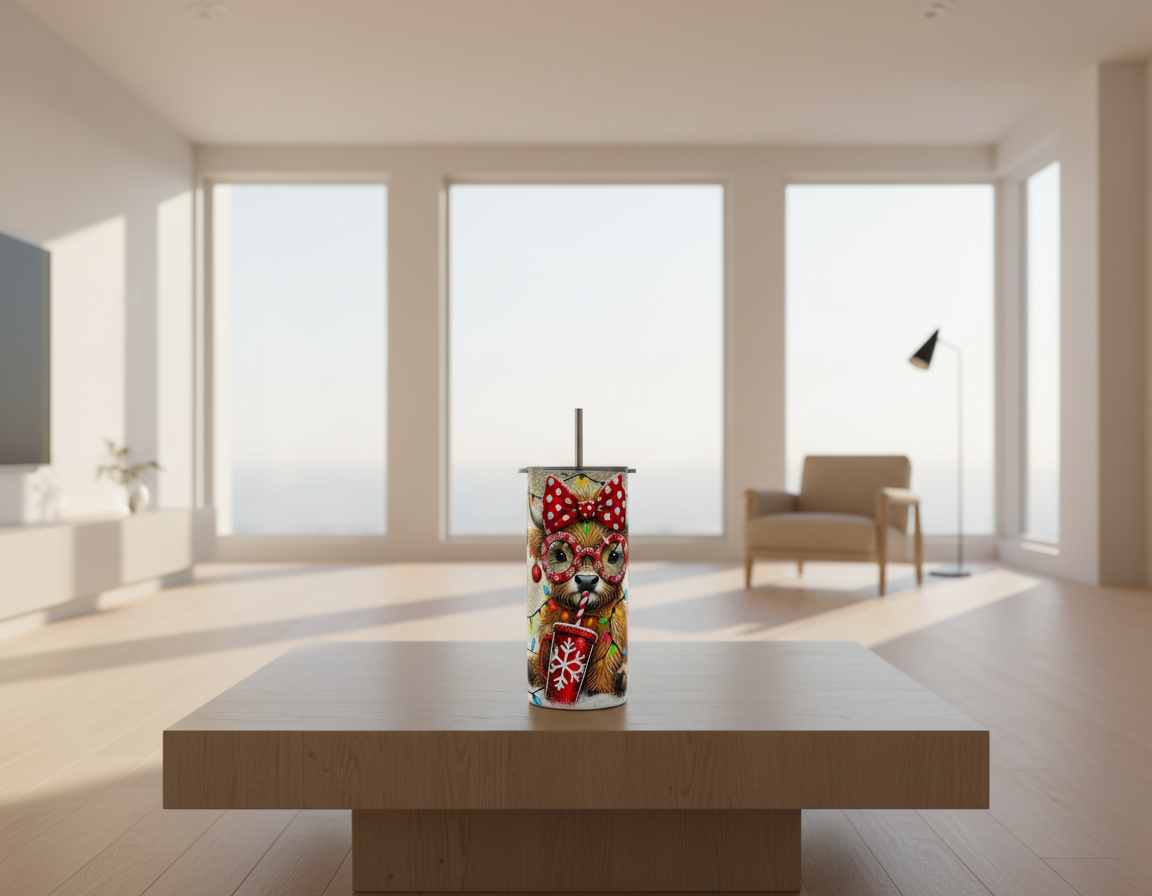 Purty Heifer Christmas 20oz Tumbler Dis An Dat Tumbler Store