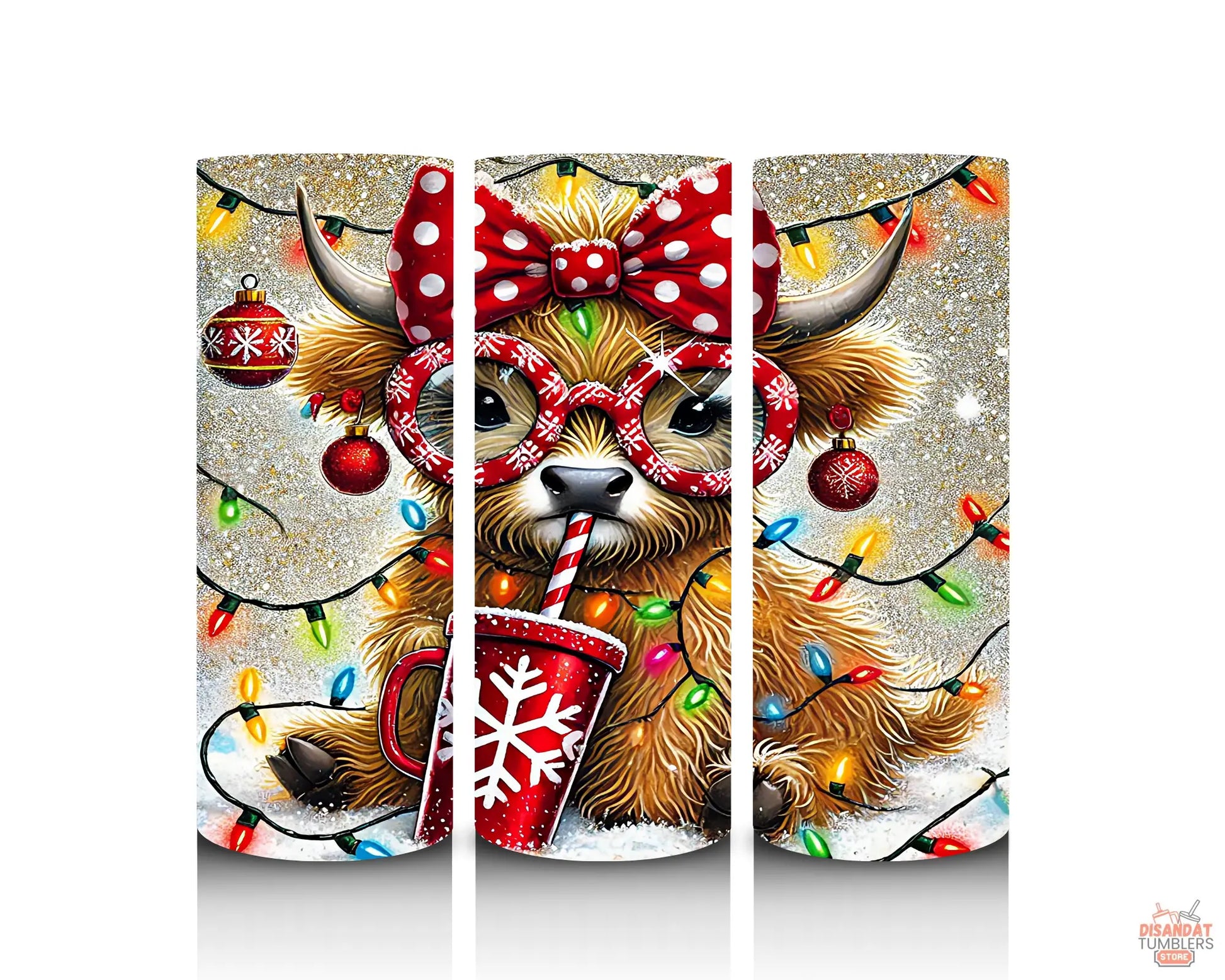 Purty Heifer Christmas 20oz Tumbler Dis An Dat Tumbler Store