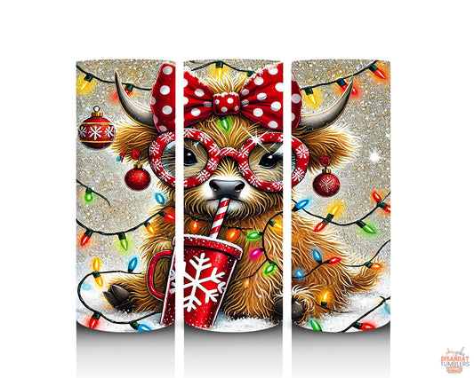 Purty Heifer Christmas 20oz Tumbler Dis An Dat Tumbler Store