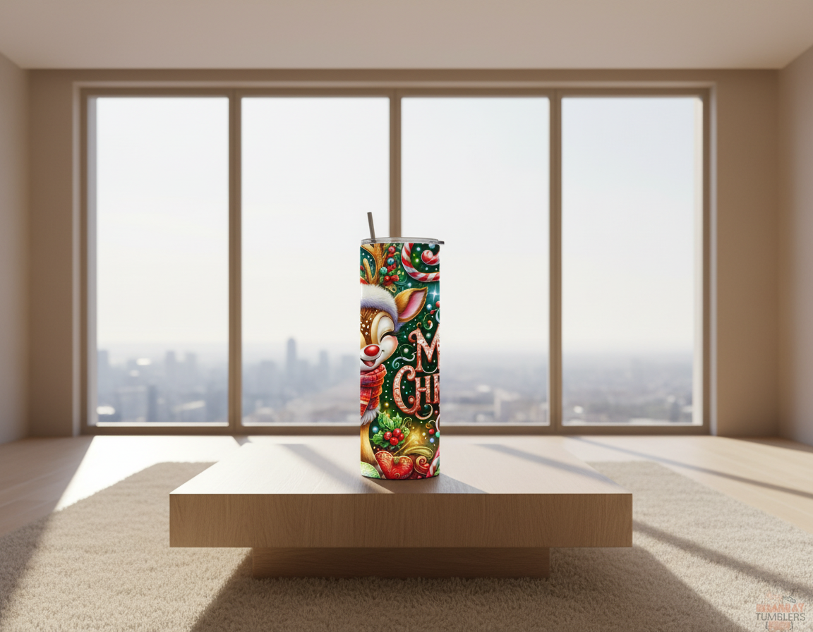 Red nose Deer 20oz Tumbler Dis An Dat Tumbler Store