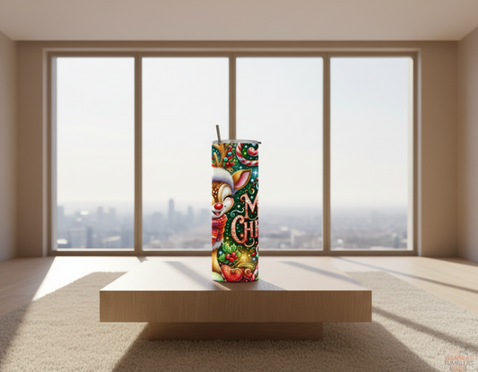 Red nose Deer 20oz Tumbler Dis An Dat Tumbler Store