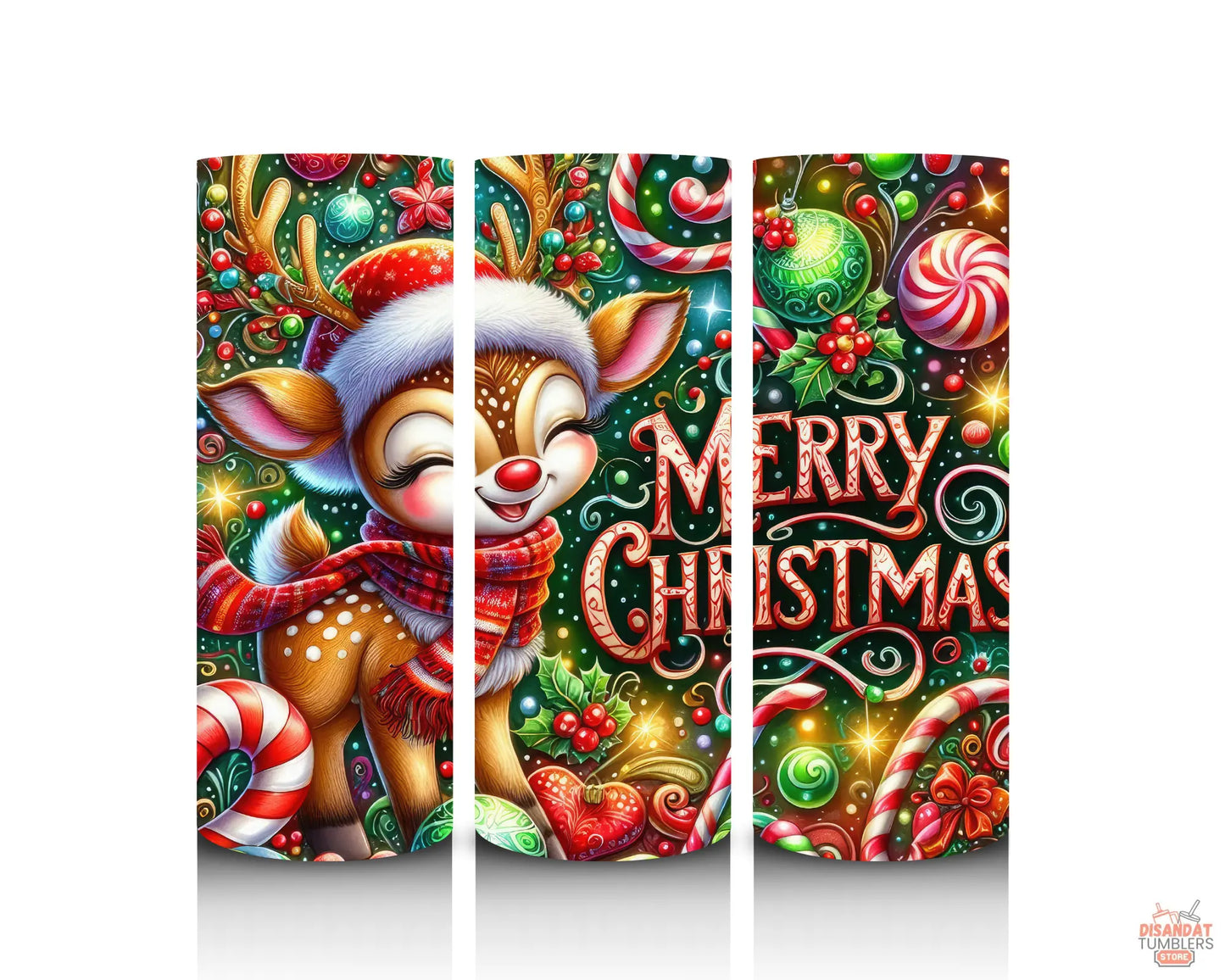 Red nose Deer 20oz Tumbler Dis An Dat Tumbler Store