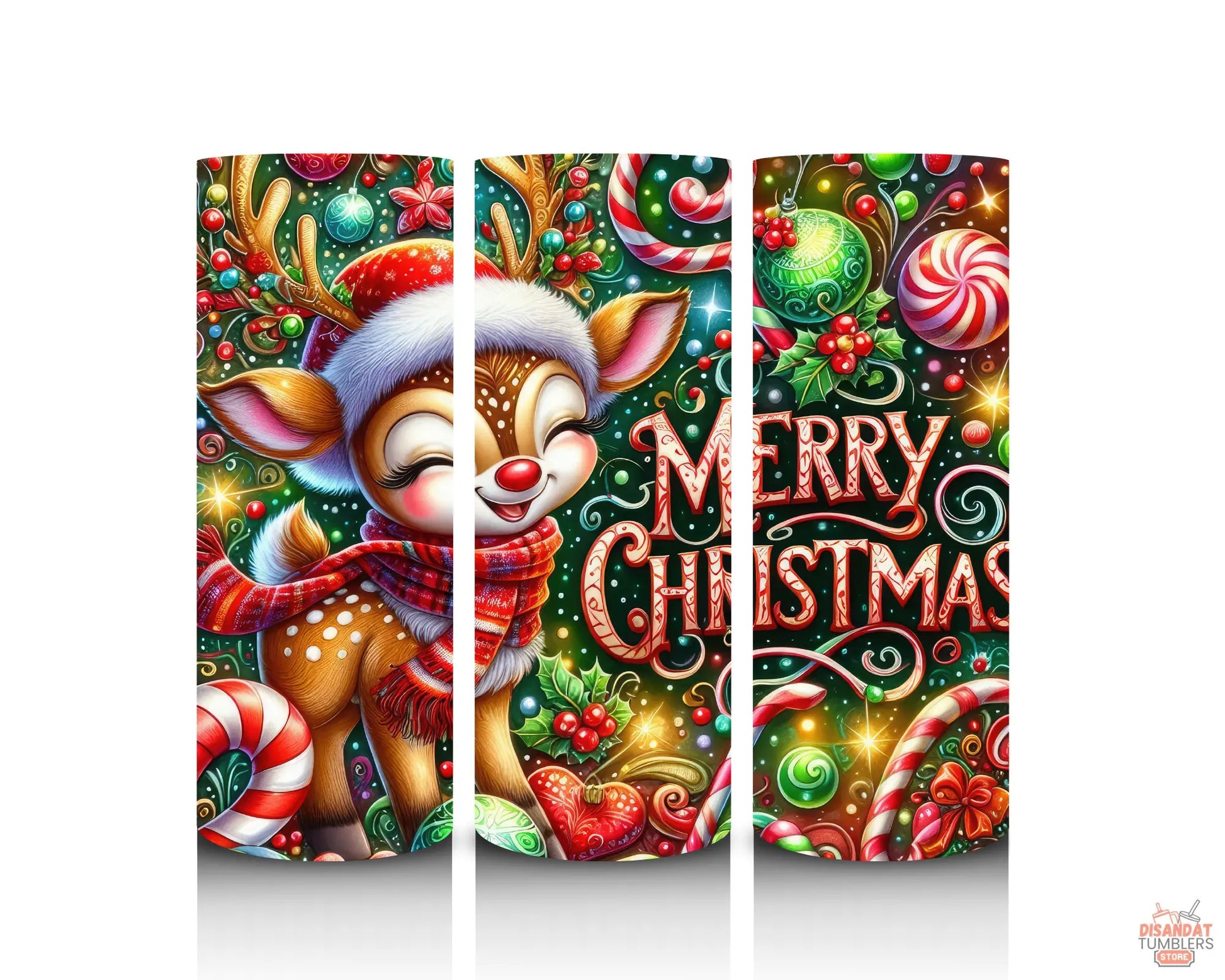 Red nose Deer 20oz Tumbler Dis An Dat Tumbler Store