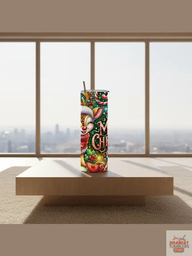 Red nose Deer 20oz Tumbler Dis An Dat Tumbler Store