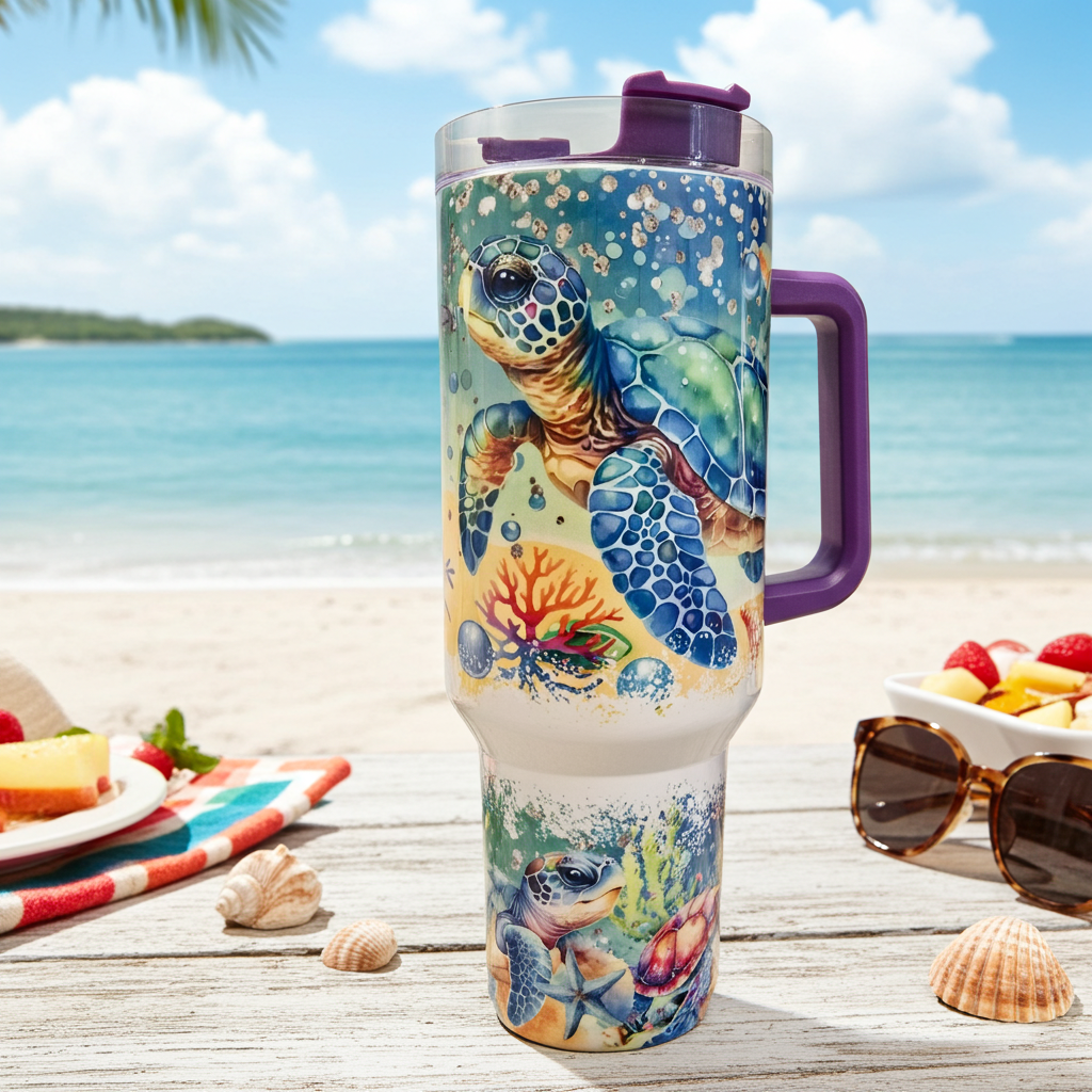 Sea Turtle 🐢 40oz Tumbler Dis An Dat Tumbler Store