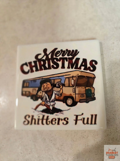 Shitters Full 4-inch Christmas 🎄 Coasters Dis An Dat Tumbler Store